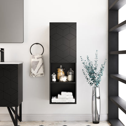 Swiss Madison, Annecy 15" W x 46" H x 12" D  Linen Cabinet in Phantom Black