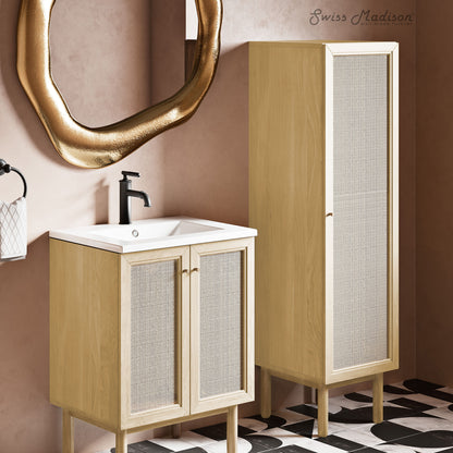 Swiss Madison Classe freestanding bathroom vanity in Natural Oak — view 5