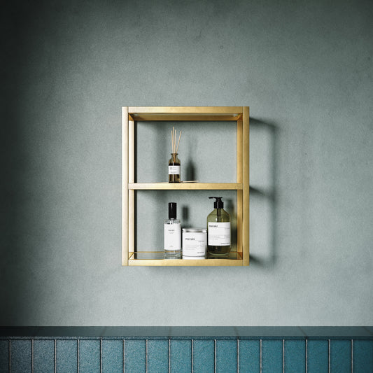 Swiss Madison, Pierre 16"x20"x10" Wall-Mounted Linen Cabinet in Brushed Gold