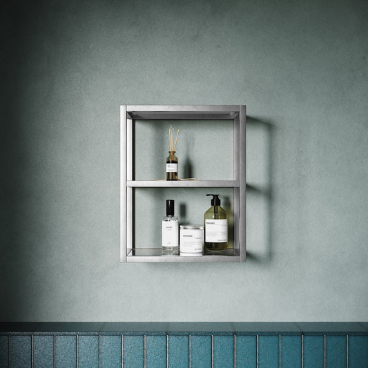 Swiss Madison, Pierre 16"x20"x10" Wall-Mounted Linen Cabinet in Chrome