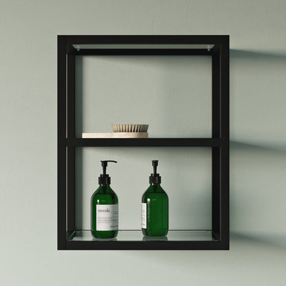 Swiss Madison, Pierre 16"x20"x10" Wall-Mounted Linen Cabinet in Matte Black