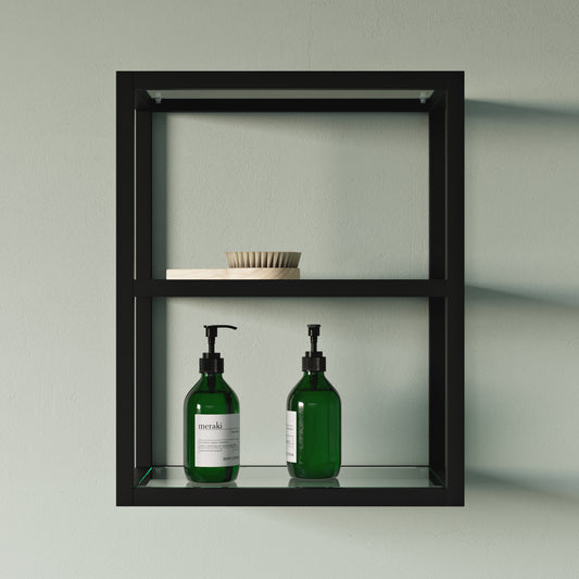 Swiss Madison, Pierre 16"x20"x10" Wall-Mounted Linen Cabinet in Matte Black