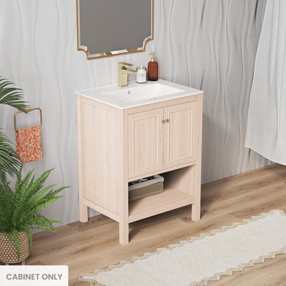 Swiss Madison, Chateau 24" Freestanding Bathroom Vanity Cabinet without Top in White Oak
