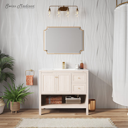 Swiss Madison, Chateau 36" Freestanding Bathroom Vanity in White Oak with Sink Top