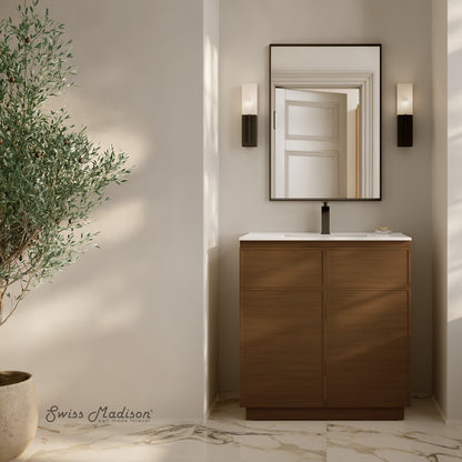 Swiss Madison St. Tropez 36-inch freestanding bathroom vanity in Brown Oak — view 5