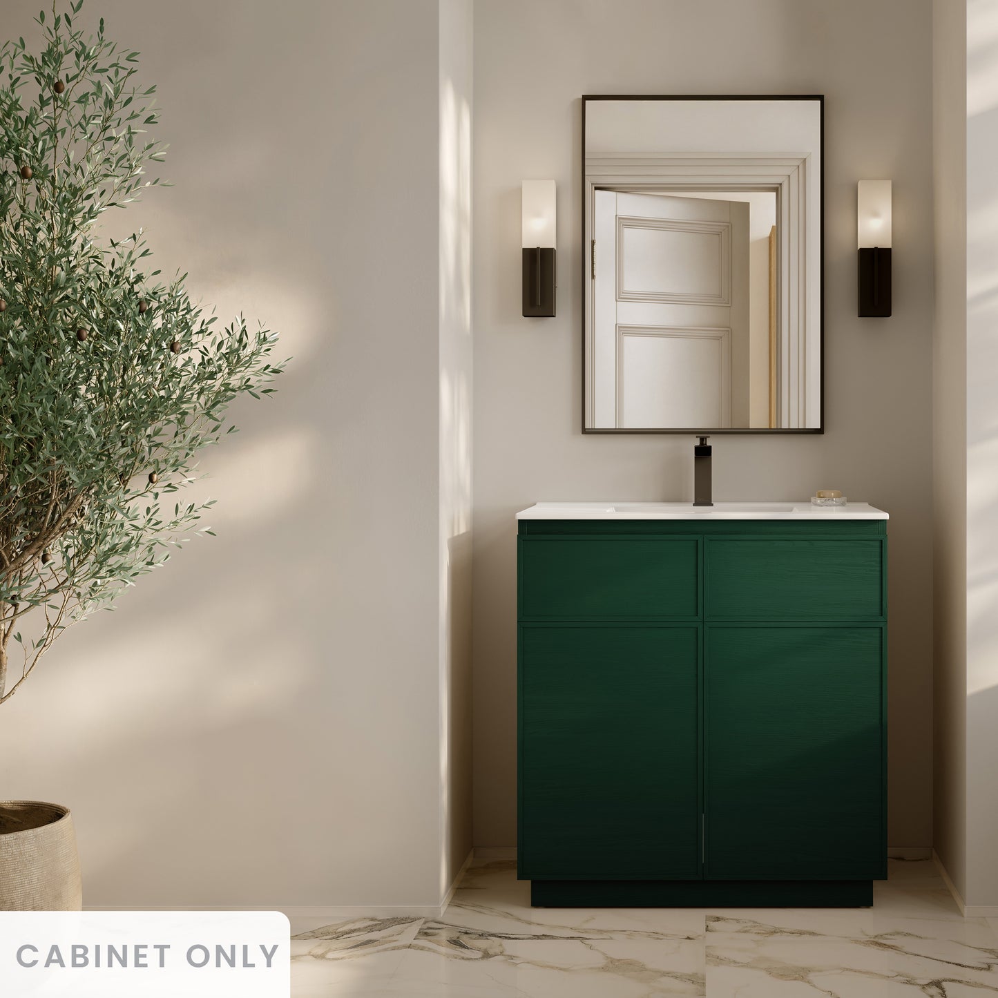 Swiss Madison St. Tropez 36-inch freestanding bathroom vanity in Green Oak — view 2