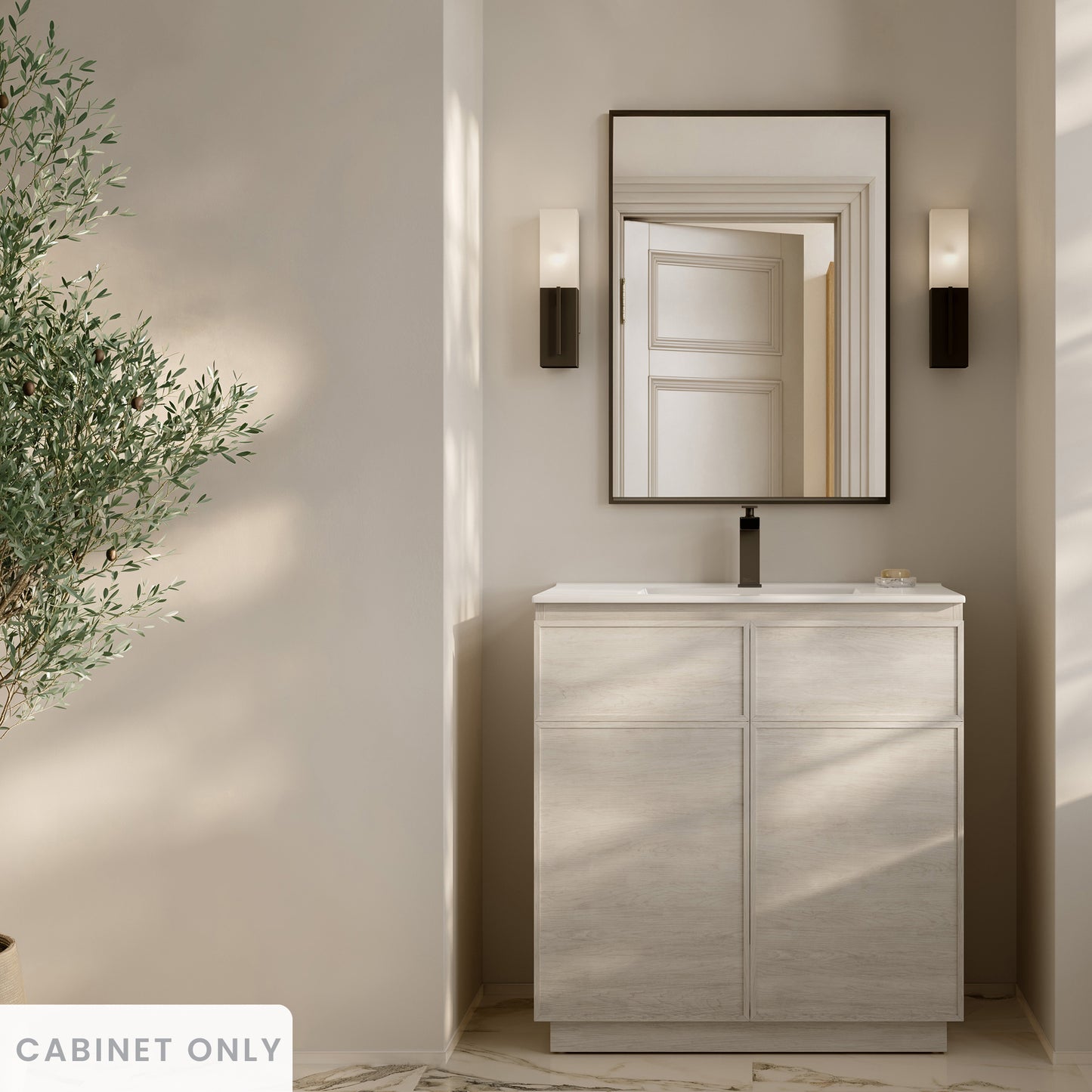 Swiss Madison St. Tropez 36-inch freestanding bathroom vanity in White Oak — view 2
