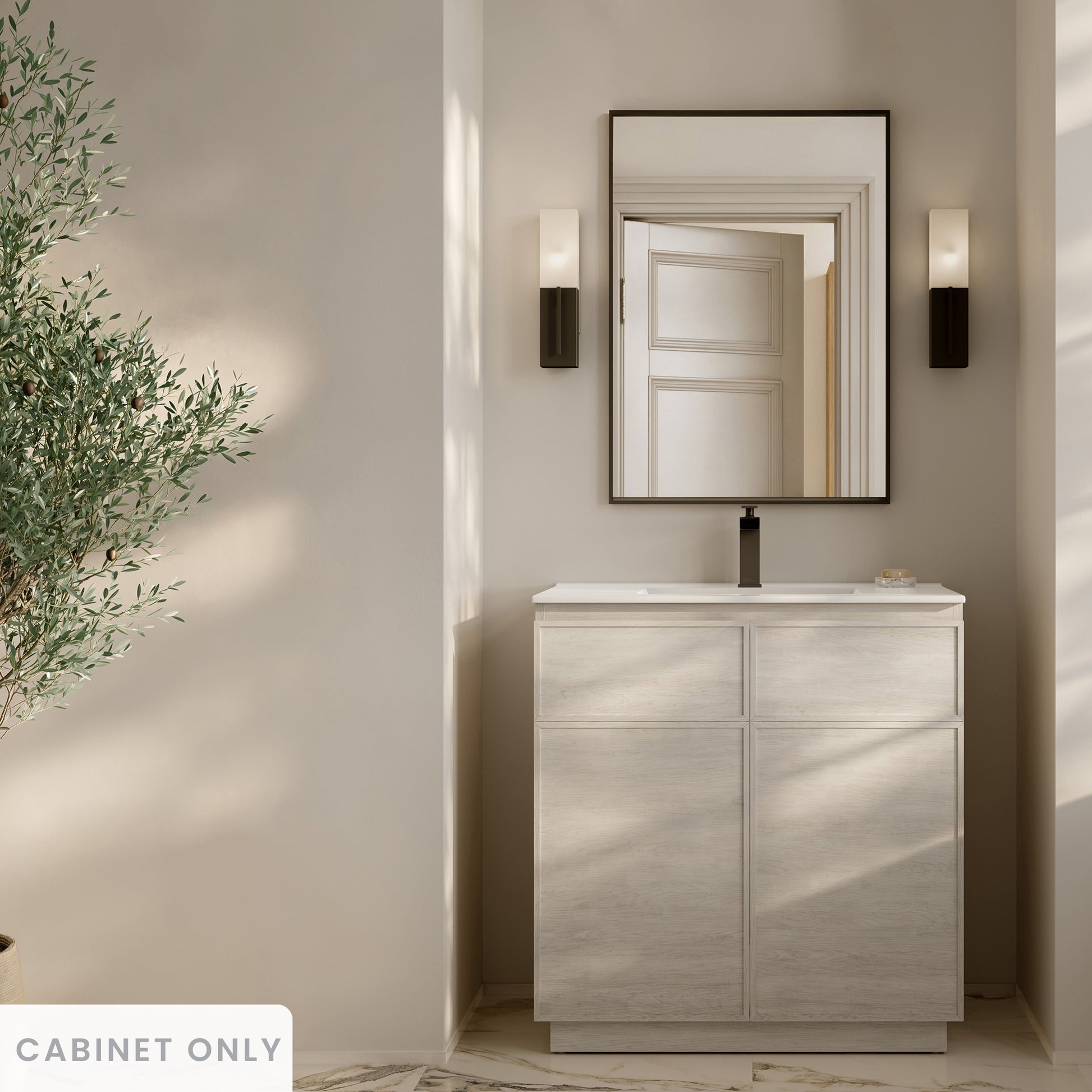 Swiss Madison St. Tropez 36-inch freestanding bathroom vanity in White Oak — view 2