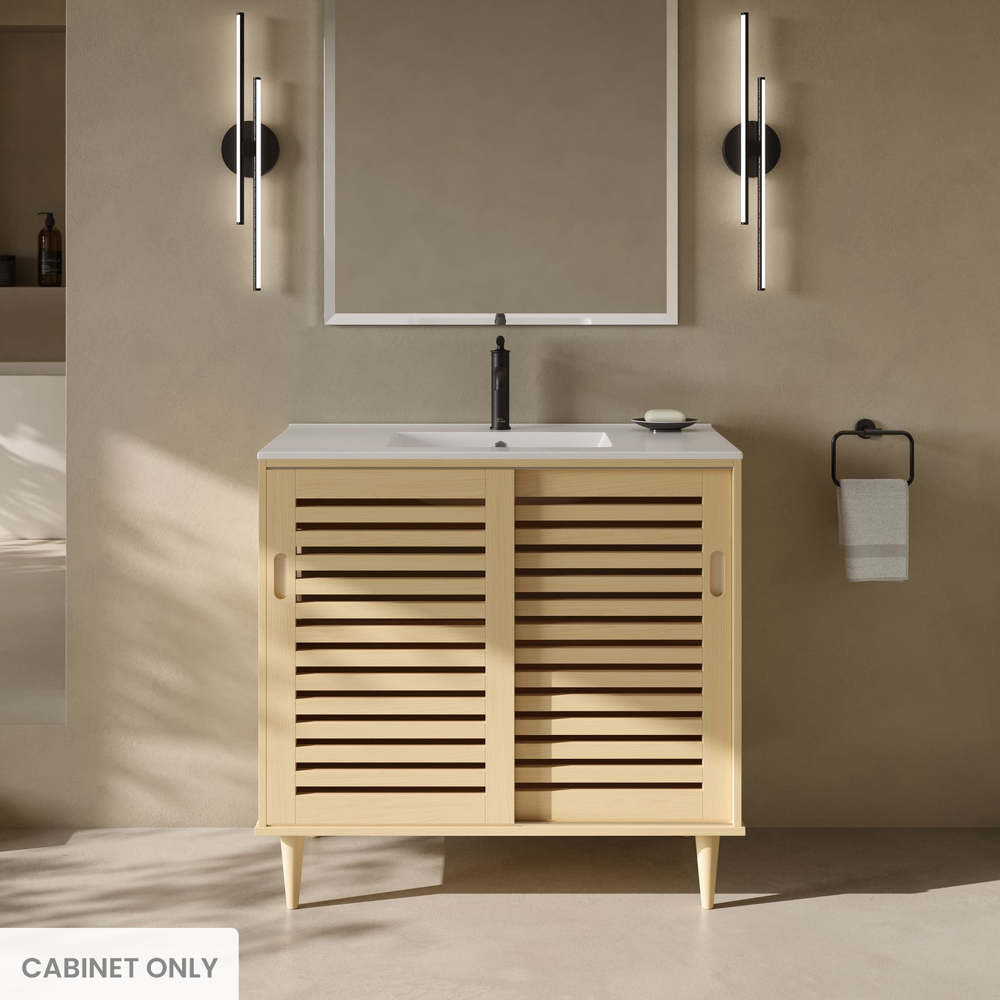 Swiss Madison Delice 36-inch freestanding bathroom vanity in Natural Oak — view 2