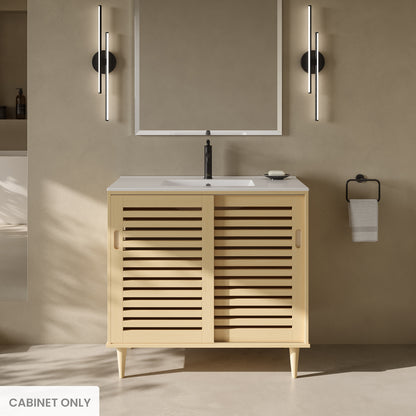 Swiss Madison Delice 36-inch freestanding bathroom vanity in Natural Oak — view 2