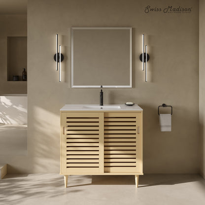 Swiss Madison Delice 36-inch freestanding bathroom vanity in Natural Oak — view 5