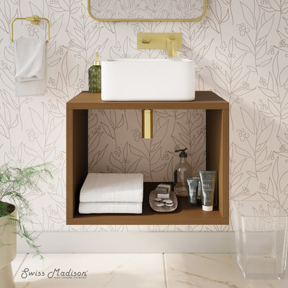 Swiss Madison, Concorde 24'' Wall-Hung Vanity In Brown Oak