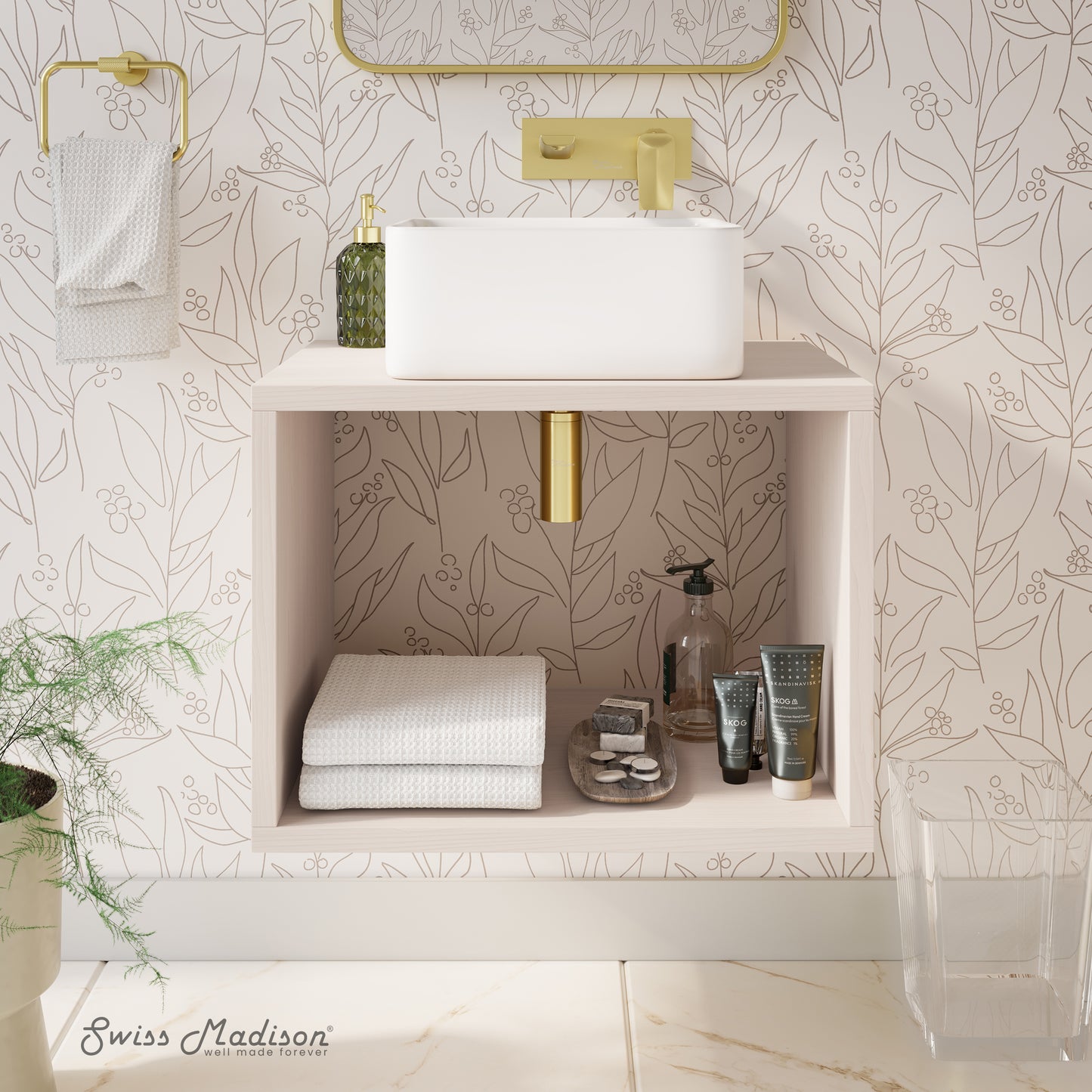 Swiss Madison, Concorde 24'' Wall-Hung Vanity In White Oak