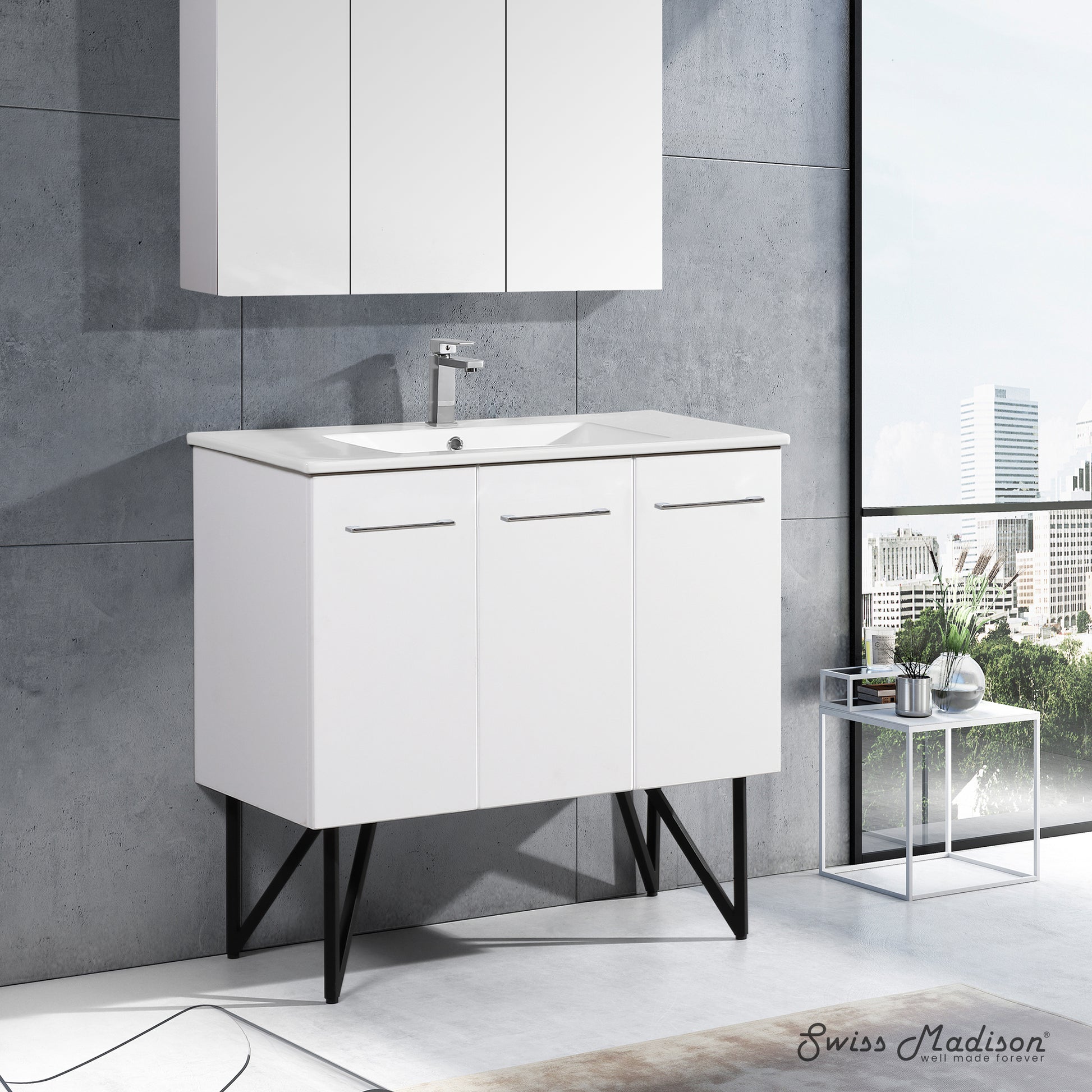 Swiss Madison Annecy 36-inch freestanding bathroom vanity in White — view 6