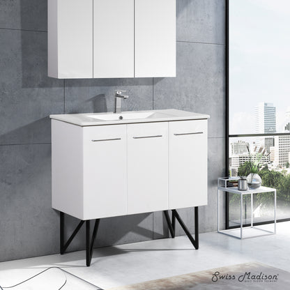Swiss Madison Annecy 36-inch freestanding bathroom vanity in White — view 6