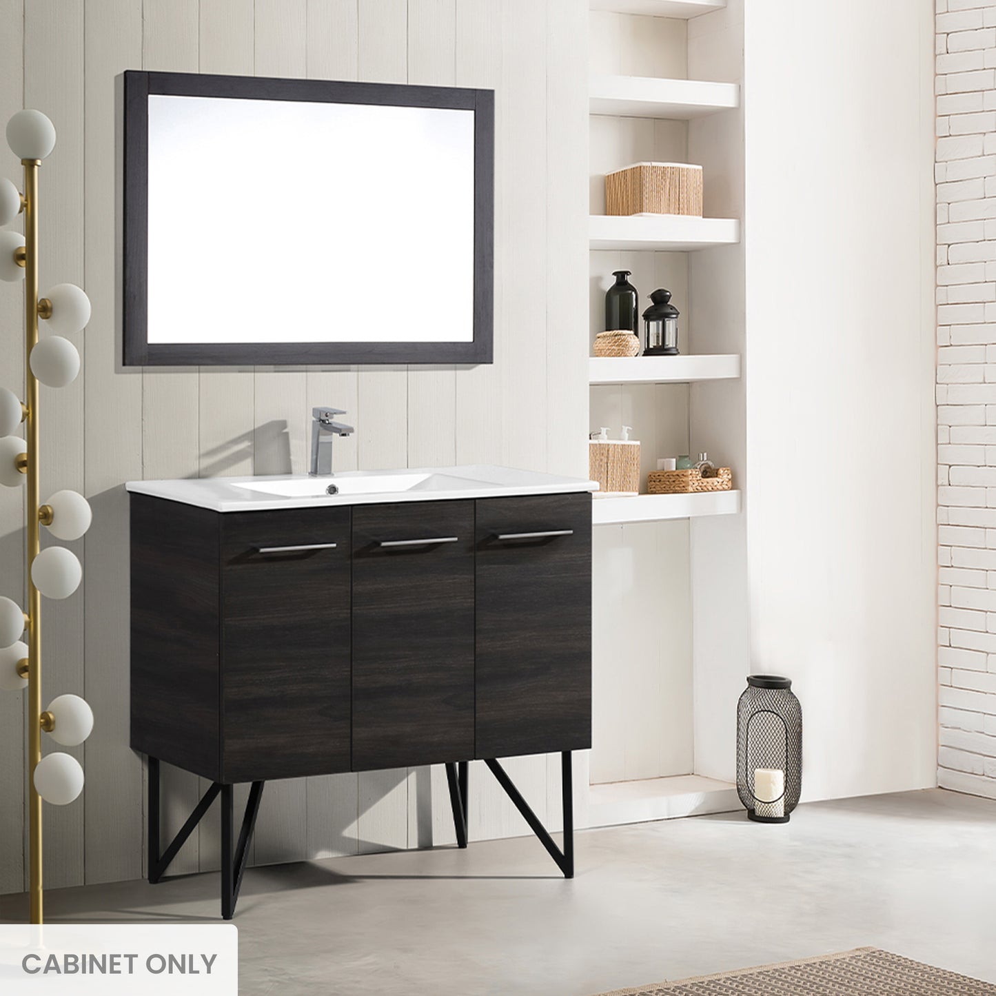 Swiss Madison, Annecy 36" Bathroom Vanity in Black Walnut - Cabinet Only