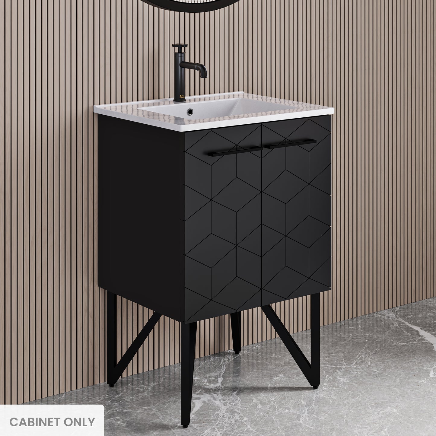 Swiss Madison, Annecy 24 Phantom Black Bathroom Vanity Cabinet Only (SM-BV251B)