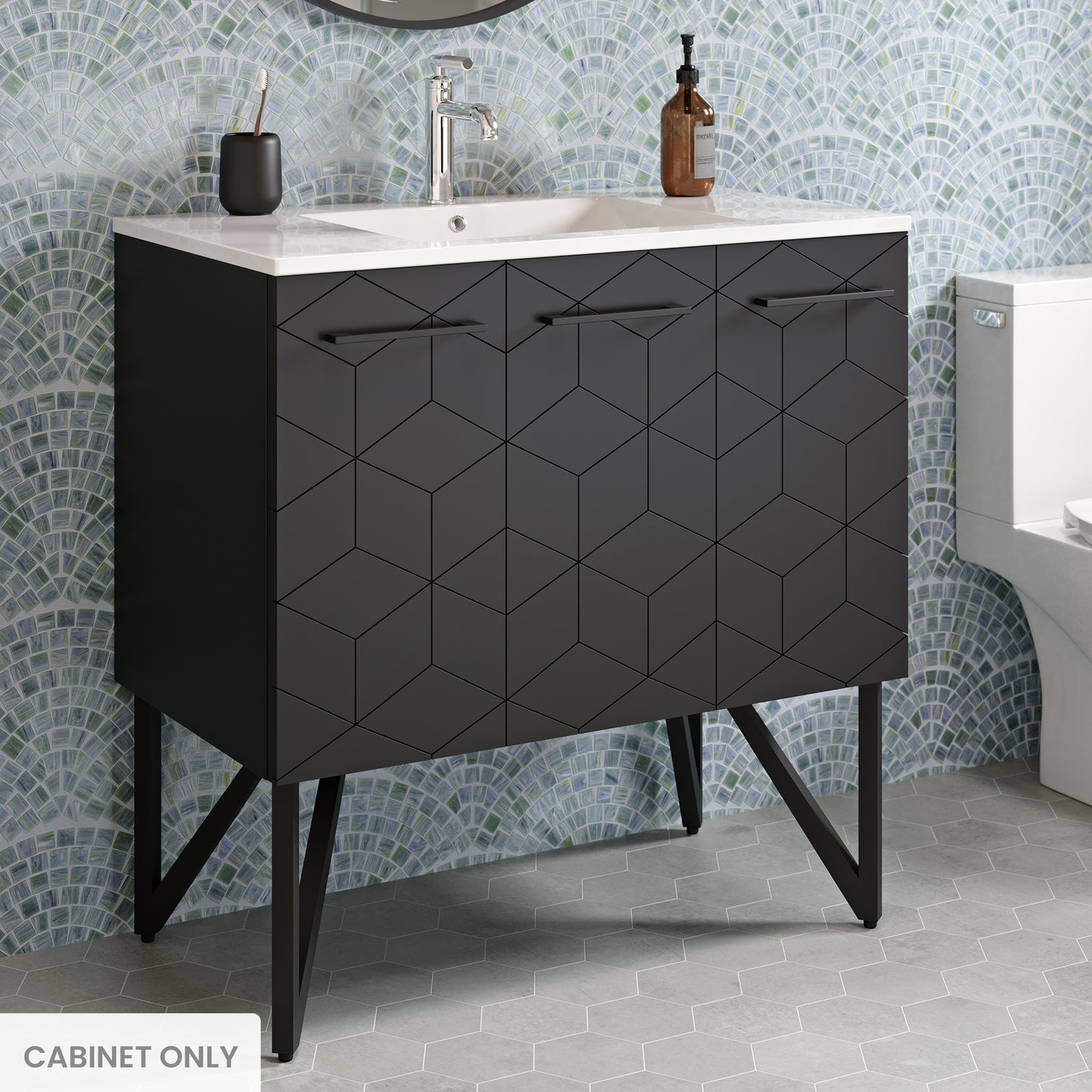 Swiss Madison, Annecy 36" Bathroom Vanity in Phantom Black - Cabinet Only