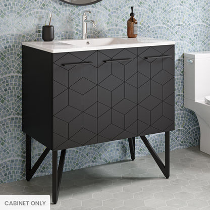 Swiss Madison, Annecy 36" Bathroom Vanity in Phantom Black - Cabinet Only