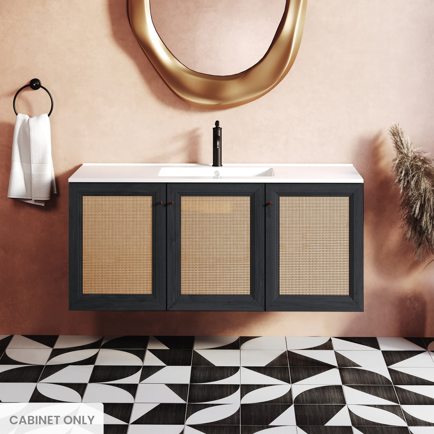 Swiss Madison, Classe 48" Wall-Mounted Bathroom Vanity Cabinet without Top in Black Oak