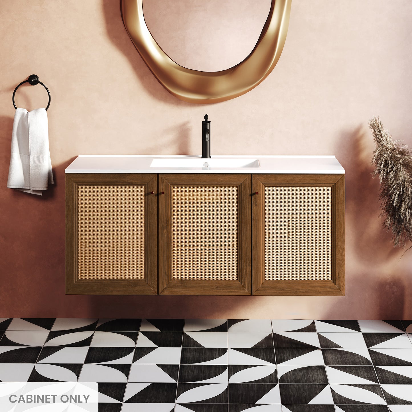 Swiss Madison, Classe 48" Wall-Mounted Bathroom Vanity Cabinet without Top in Brown Oak