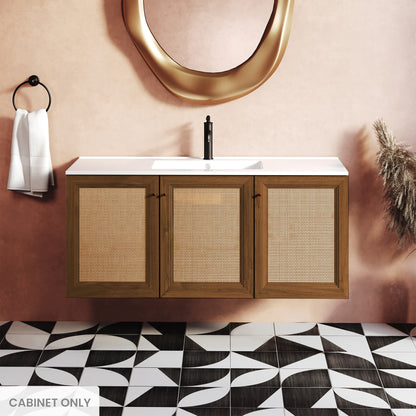 Swiss Madison, Classe 48" Wall-Mounted Bathroom Vanity Cabinet without Top in Brown Oak