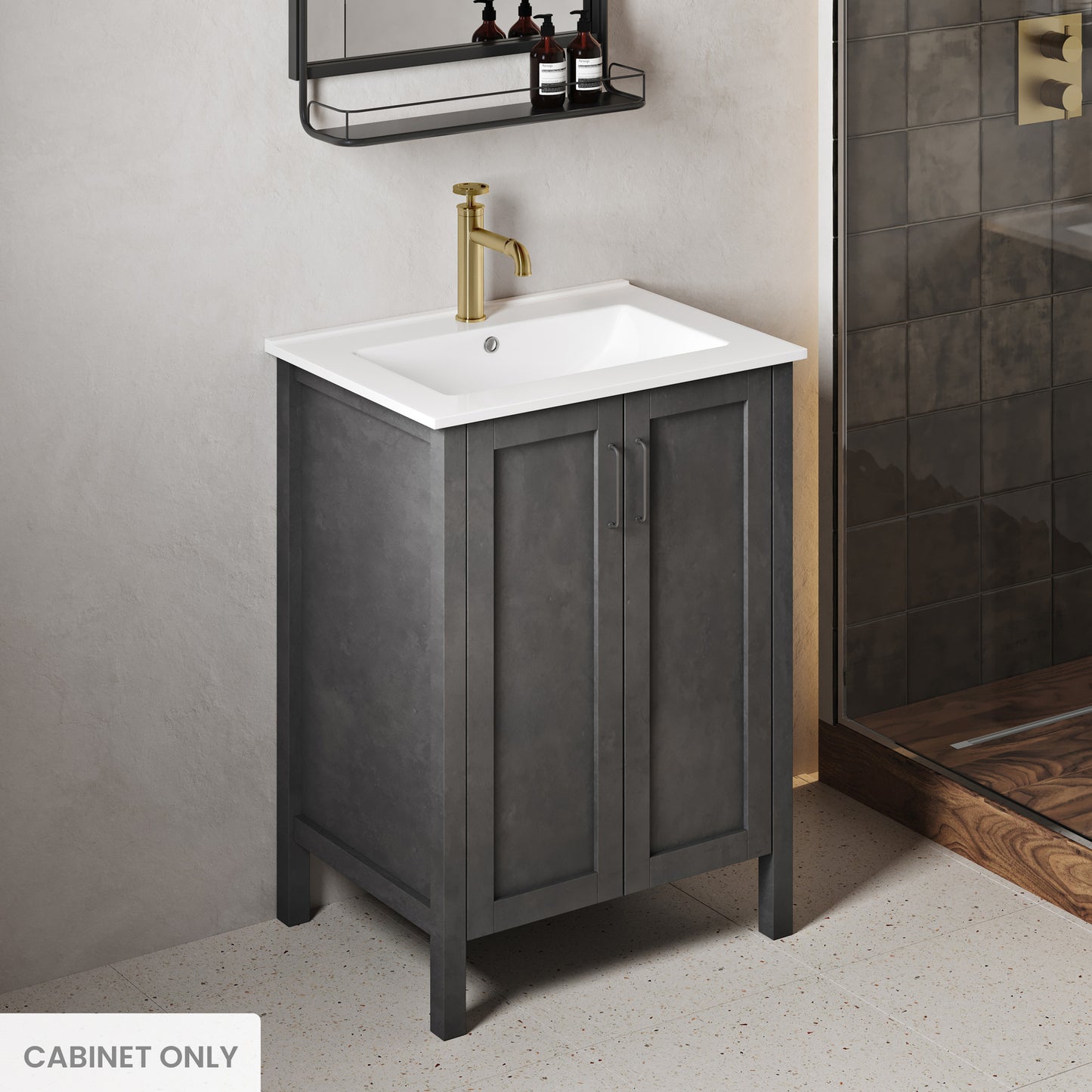 Swiss Madison, Avallon 24 Bathroom Vanity in Matte Black Cabinet Only