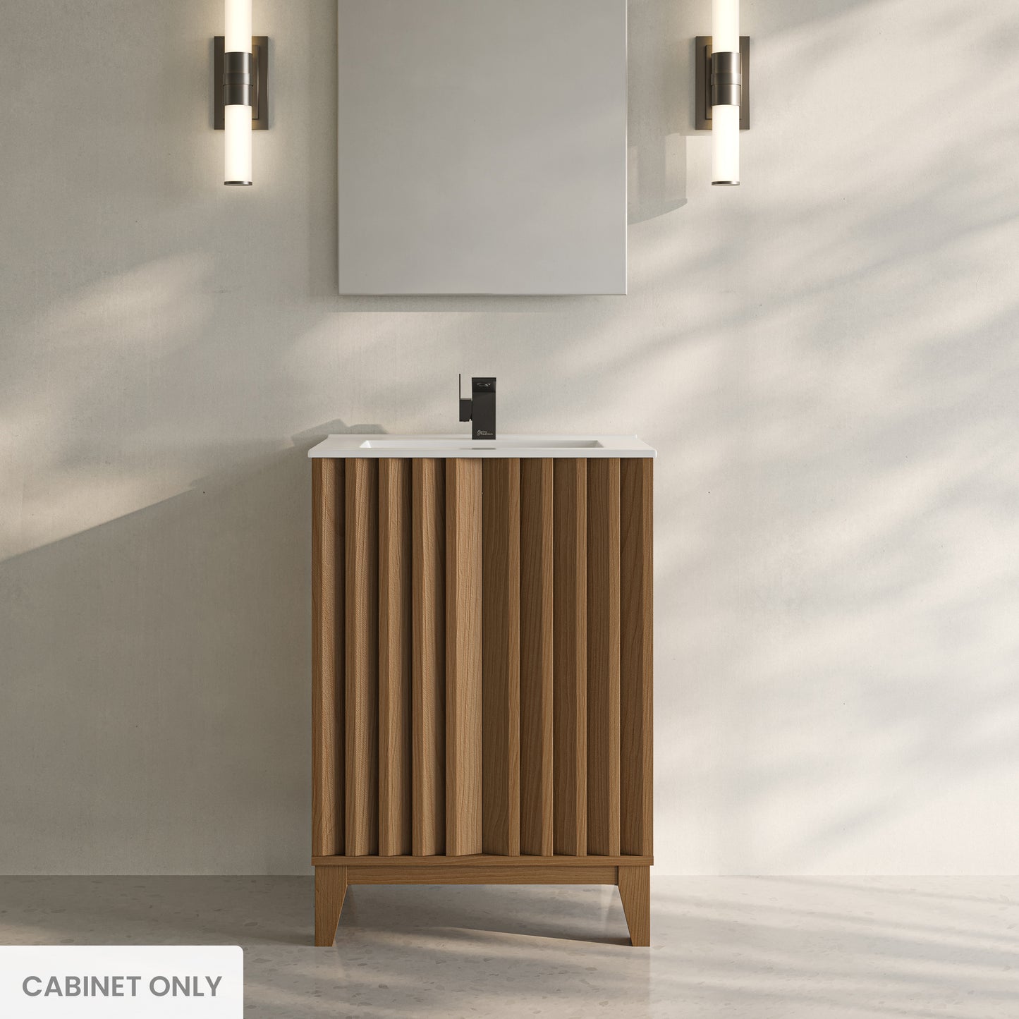 Swiss Madison, Troyes 24" Freestanding Bathroom Vanity Cabinet without Top in Brown Oak