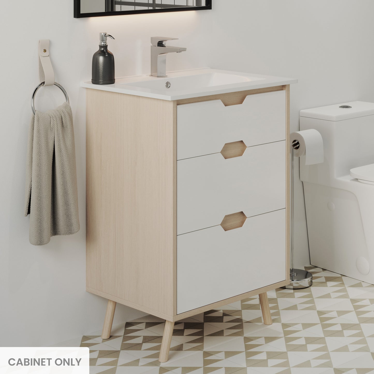 Swiss Madison, Brusque 24 Bathroom Vanity in White Oak -Cabinet Only (SM-BV350)