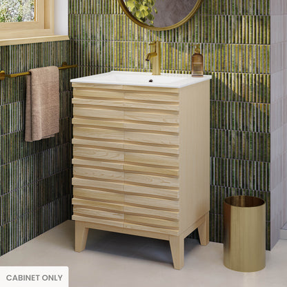 Swiss Madison, Cascade 24" Bathroom Vanity in Natural Oak - Cabinet