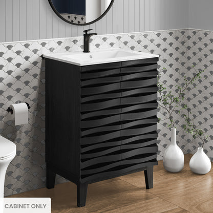 Swiss Madison, Cascade 24" Bathroom Vanity in Black Cabinet Only