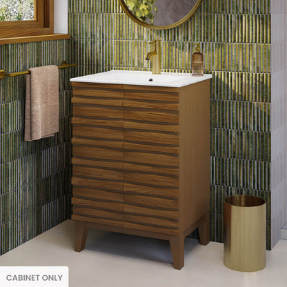 Swiss Madison, Cascade 24'' Bathroom Vanity in Brown Oak - Cabinet