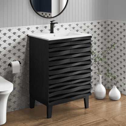Swiss Madison, Cascade 24" Bathroom Vanity in Black