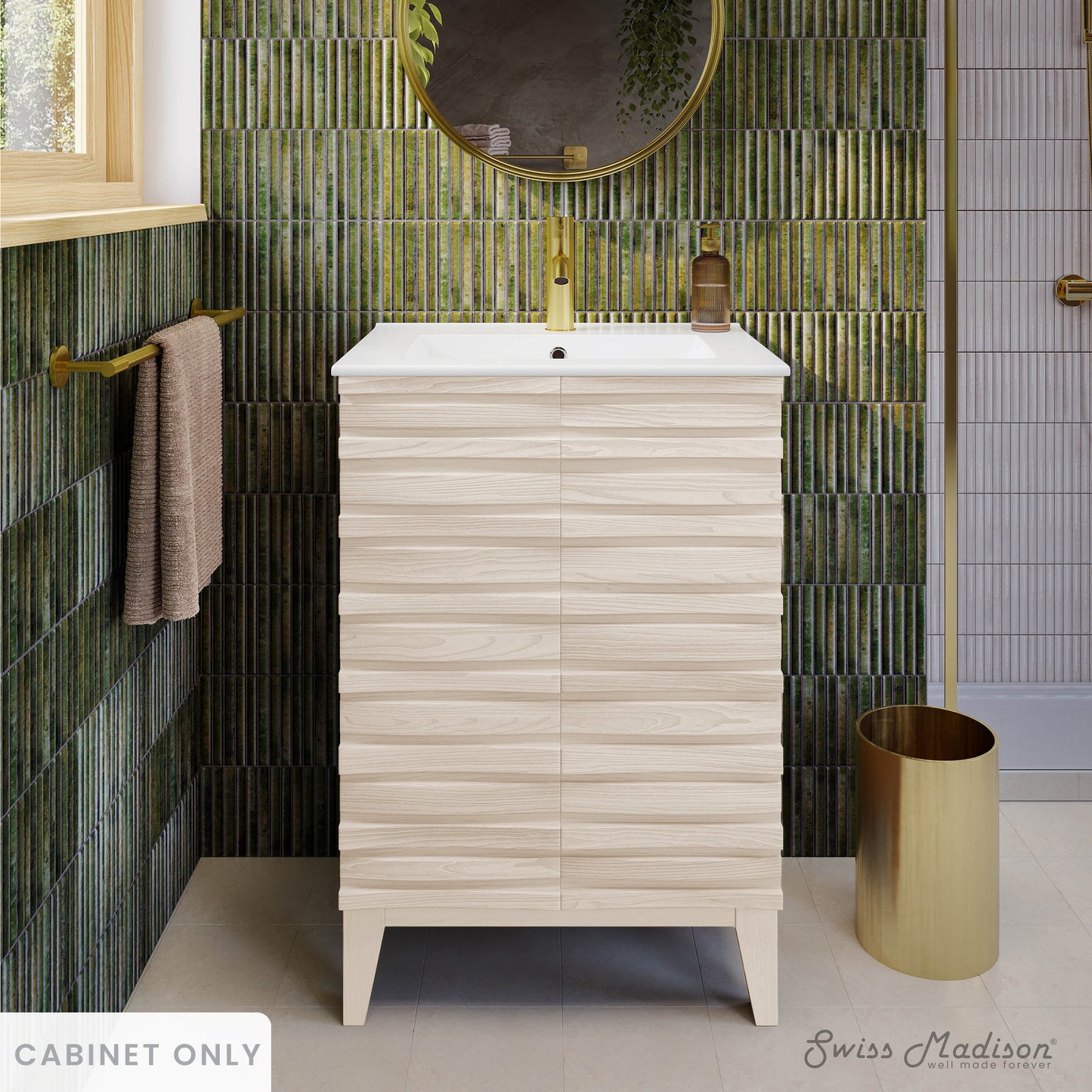 Swiss Madison, Cascade 24'' Bathroom Vanity in White - Cabinet