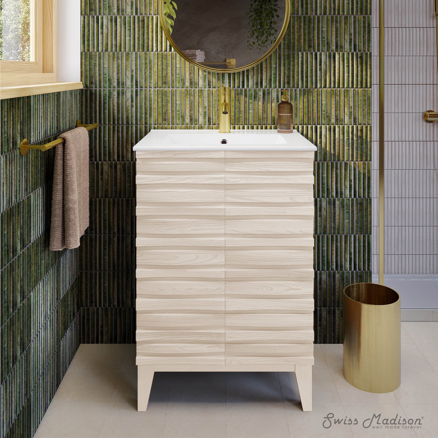 Swiss Madison, Cascade 24'' Bathroom Vanity in White