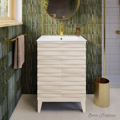 Swiss Madison, Cascade 24'' Bathroom Vanity in White