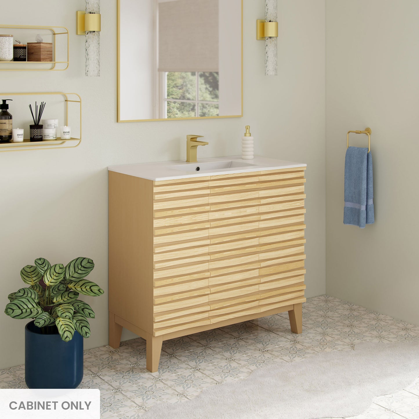 Swiss Madison Cascade 36-inch bathroom vanity in Natural Oak - Cabinet