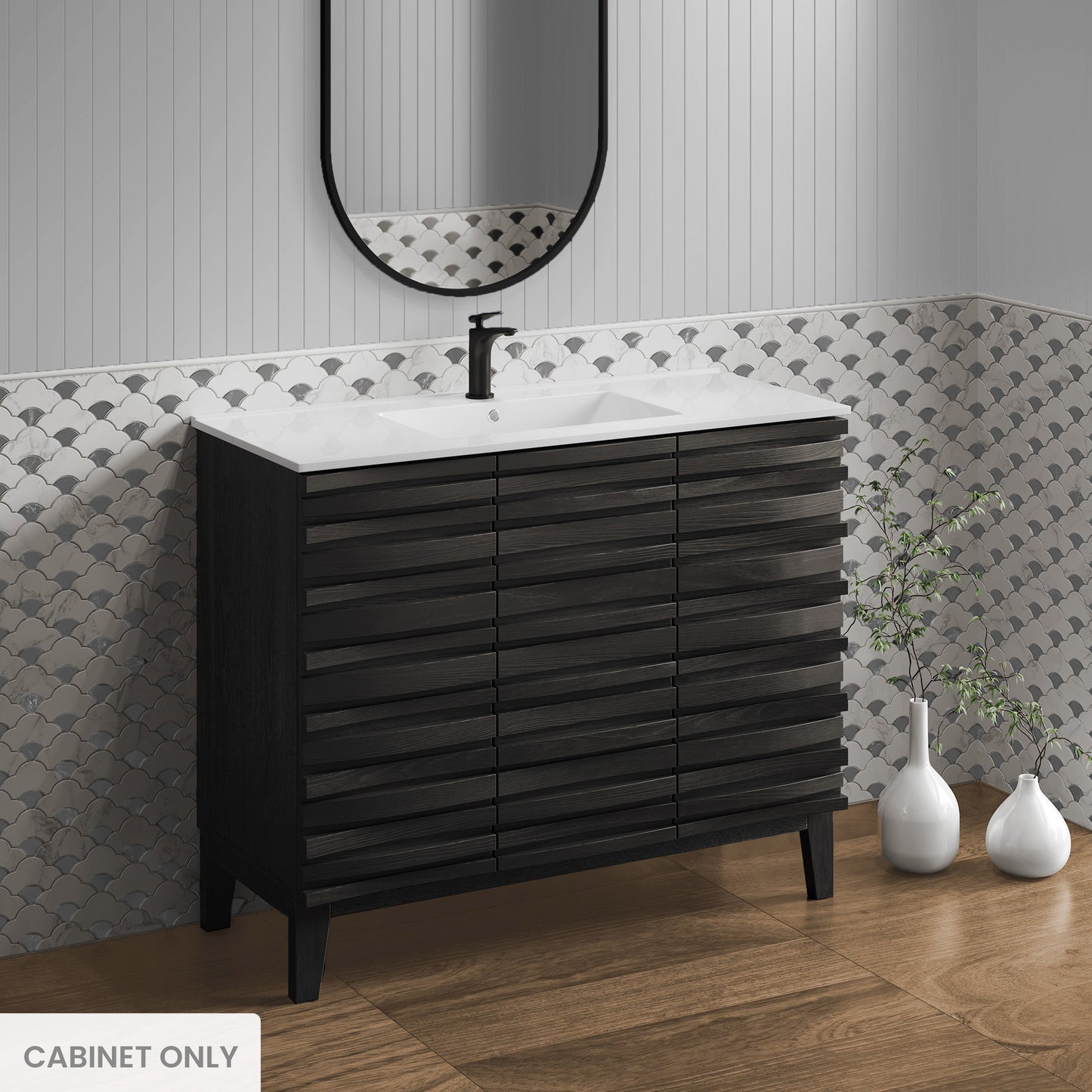 Swiss Madison, Cascade 36" Bathroom Vanity in Black Cabinet Only