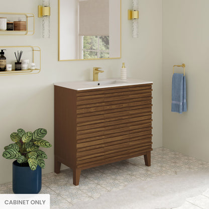 Swiss Madison, Cascade 36'' Bathroom Vanity in Brown Oak - Cabinet