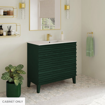 Swiss Madison Cascade 36-inch freestanding bathroom vanity in Green Oak