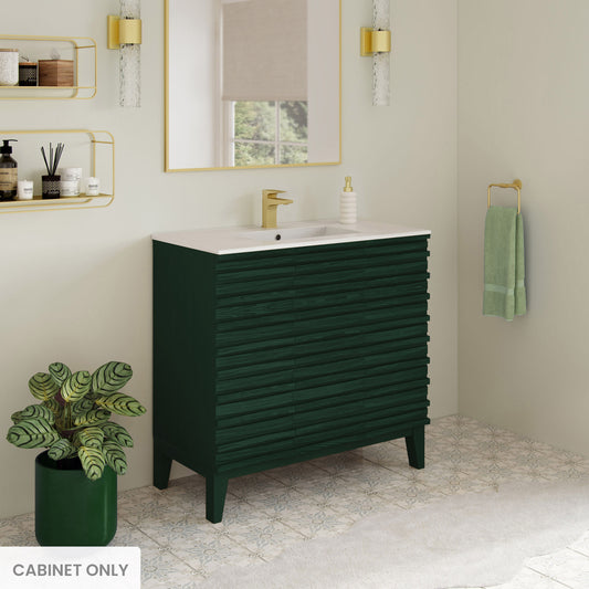 Swiss Madison Cascade 36-inch freestanding bathroom vanity in Green Oak