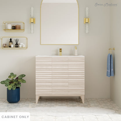 Swiss Madison, Cascade 36'' Bathroom Vanity in White - Cabinet