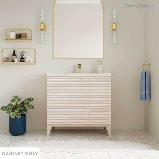 Swiss Madison, Cascade 36'' Bathroom Vanity in White - Cabinet