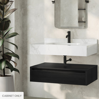 Swiss Madison, Avancer 36" Wall-Mounted Bathroom Vanity Cabinet without Top in Black Oak
