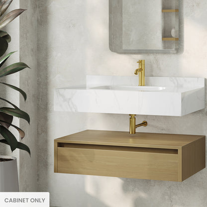 Swiss Madison, Avancer 36" Wall-Mounted Bathroom Vanity Cabinet without Top in Natural Oak
