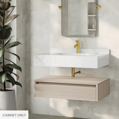 Swiss Madison, Avancer 36" Wall-Mounted Bathroom Vanity Cabinet without Top in White Oak