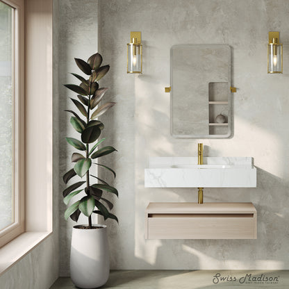 Swiss Madison Avancer 36-inch wall-mount bathroom vanity in White Oak — view 5