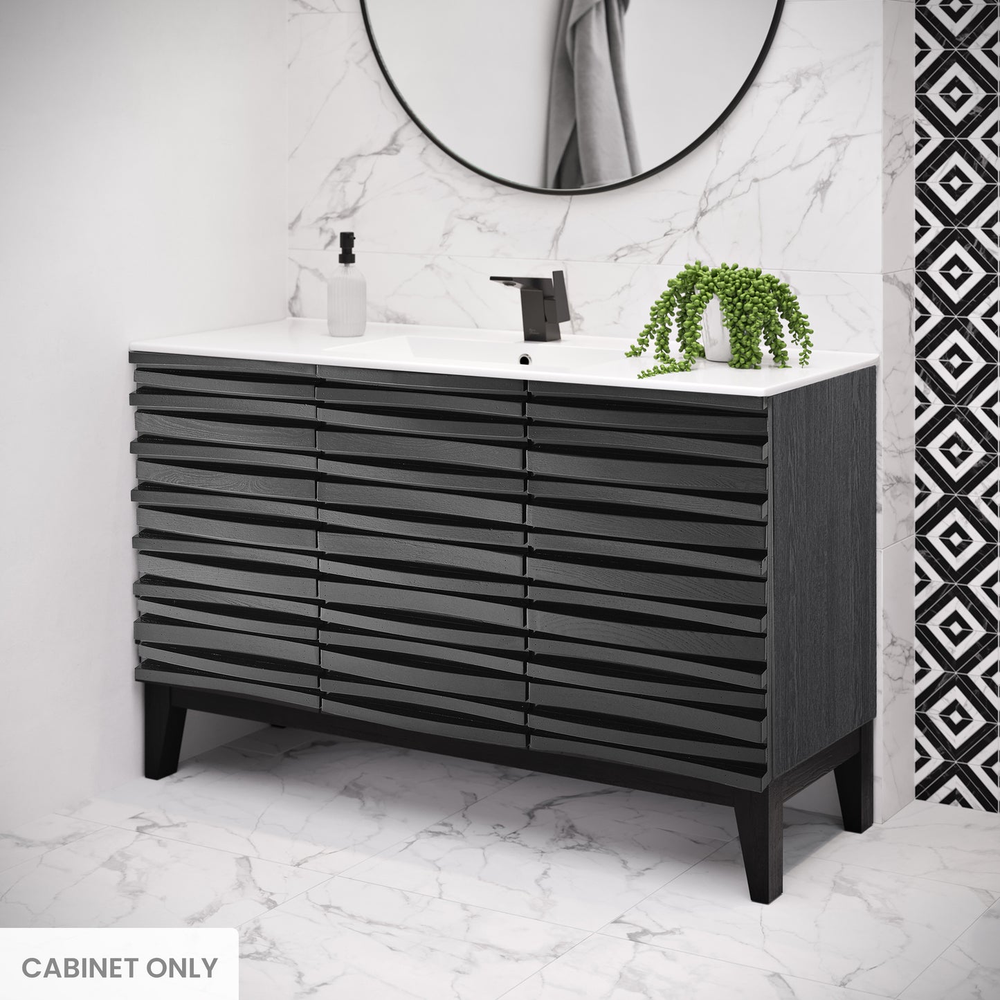 Swiss Madison, Cascade 48" Bathroom Vanity in Black - Cabinet