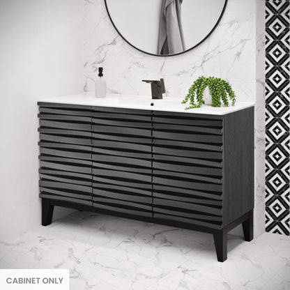 Swiss Madison, Cascade 48" Bathroom Vanity in Black - Cabinet