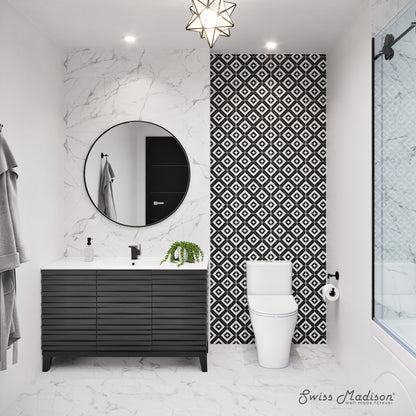 Swiss Madison, Cascade 48" Bathroom Vanity in Black